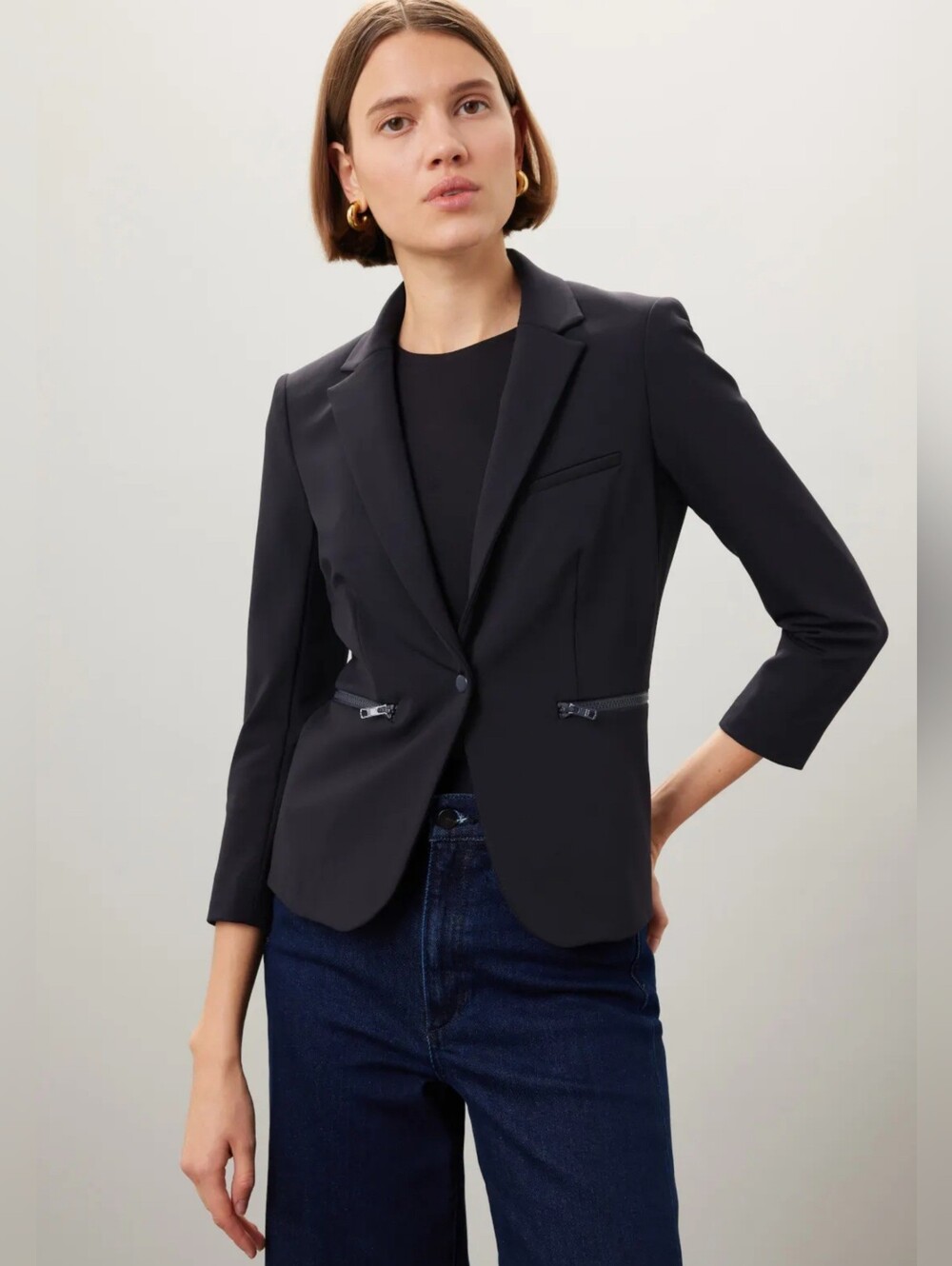 Veronica Beard Scuba School Boy Black Blazer Women Size 0